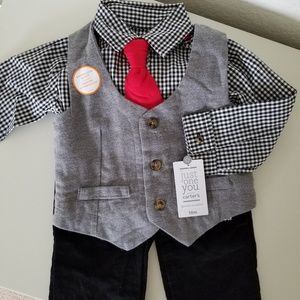 Baby Boys 4 Piece Dressy Outfit with Vest